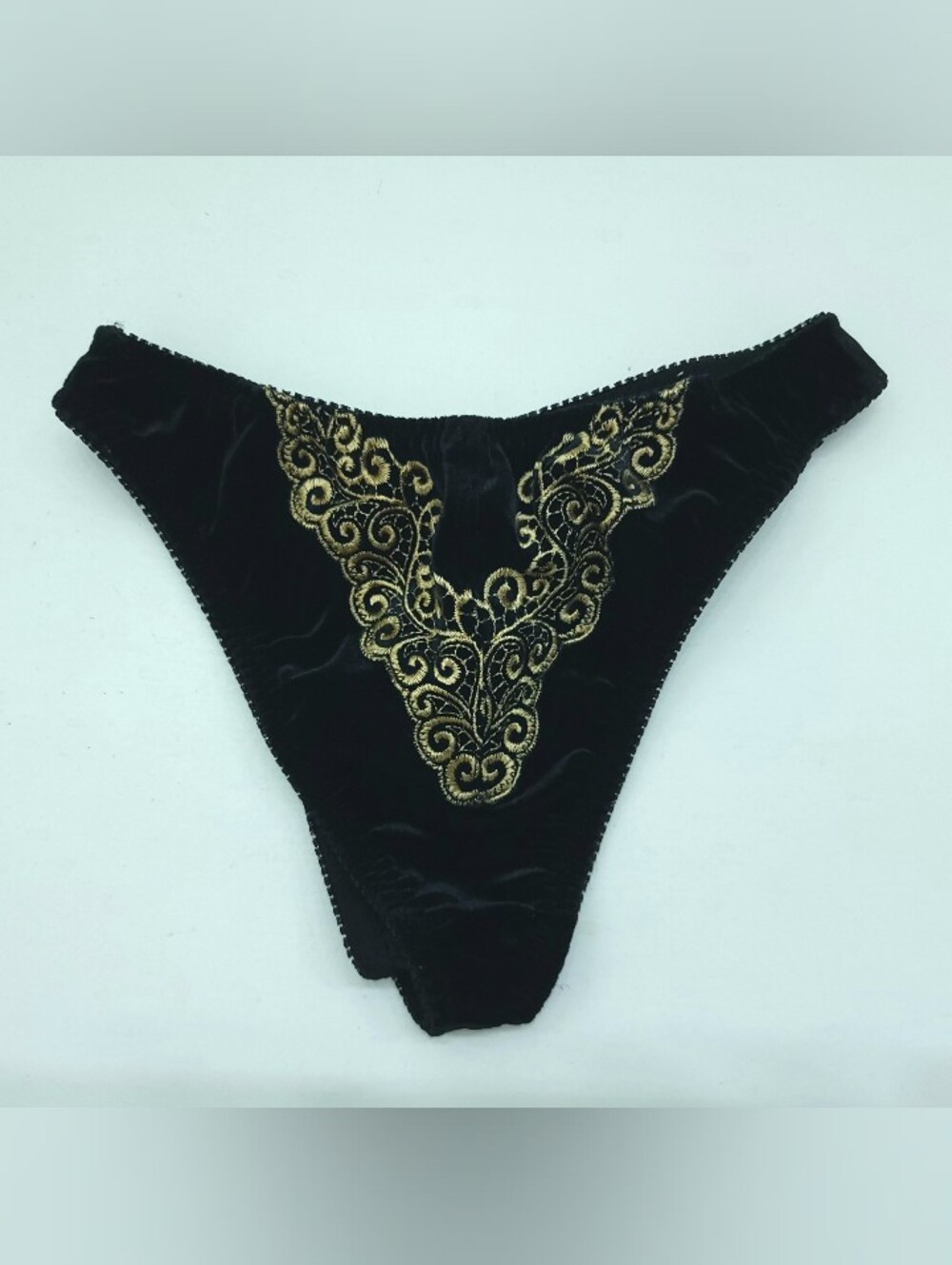 Felina Velvet Embroidered Thong Small